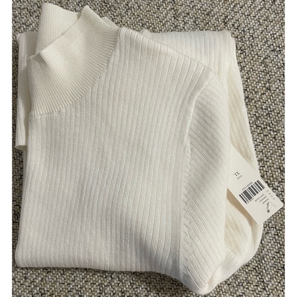 Anthropologie Mock Neck Balloon Long Sleeved Ivory Sweater NWT Size L - Picture 12 of 15